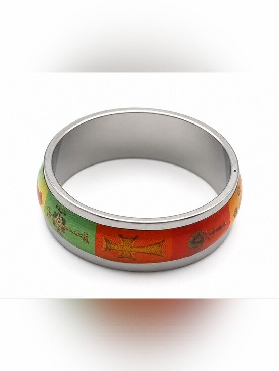 No Brand Other - Stainless Steel Multicolor Cross Band Ring Size 10.25